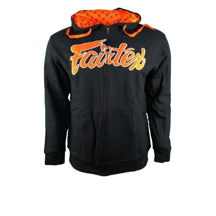 Fairtex Zip Up Hoodie - FHS14 Svart / Orange