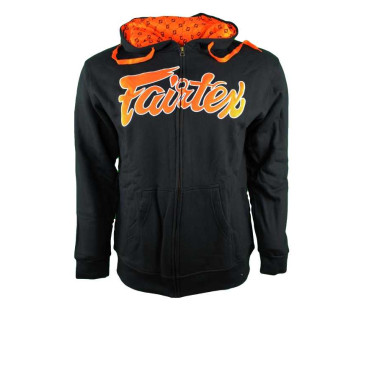 Fairtex Nordic|Fairtex Zip Up Hoodie - FHS14 Black/Orange|€69.00|Fairtex|Fairtex hoodies & casual pants